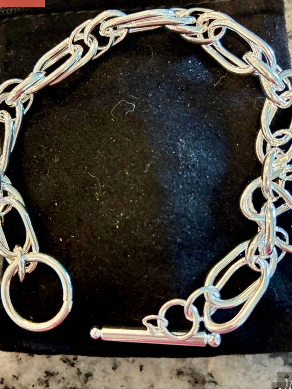 925 Sterling Silver Toggle Chain Bracelet for Women
